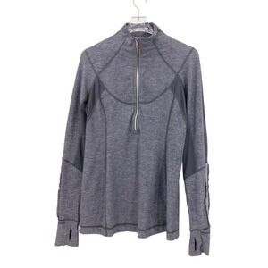 Lululemon Run Your Heart Out Pullover Heathered Quarter Zip Athletic Top Size 10